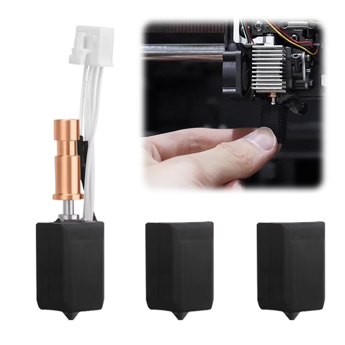 DASIAUTOEM Kobra S1 ceramiczny hotend do Kobra S1 Combo Hot End Kit głowica drukująca, radiator, hartowana dysza stalowa i silikonowa podstawa, kompatybilna z drukarkami Combo 3D