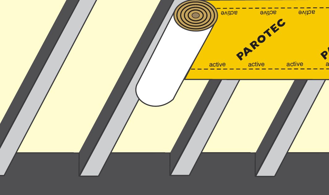 Membrana climática, barrera de vapor, barrera de vapor activa Parotec Aktiv (1 rollo de 75 m2)
