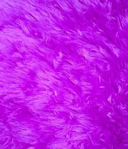 Image of Prokart Soft Faux Fur Fabric Cloth - 60 Inch Wide Pana | Fur Fabric Decorative Cloth for Crafting Soft Toys, Fancy Dress, Baby Photoshoot, Wedding Mandap & Party Decor (Purple, 3 Mtr)