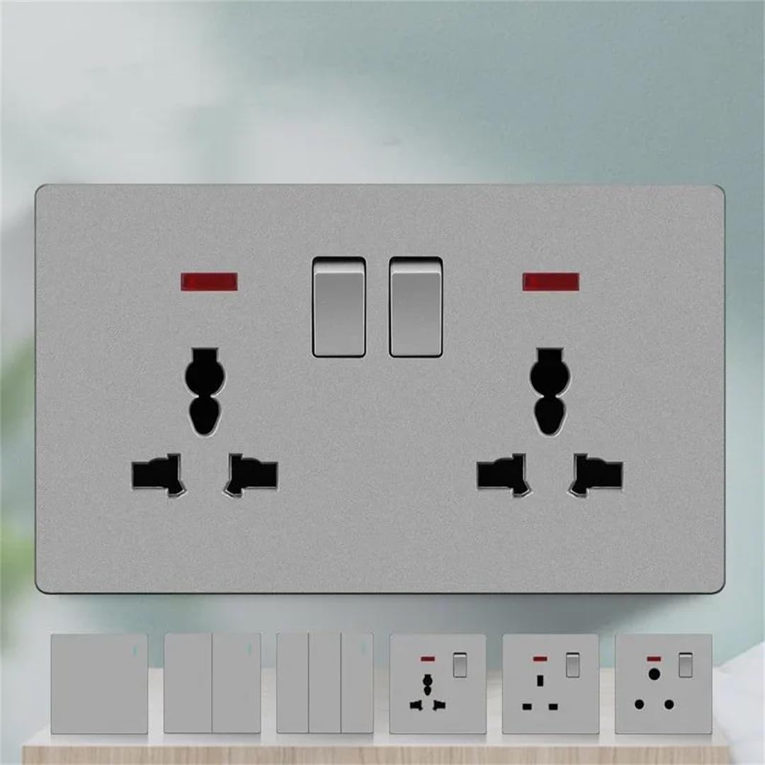 Prise De Courant 13 A (Royaume-Uni) Avec Prise USB, Interrupteur Mural À Bouton-Poussoir, Finition Bronze Phosphoreux, Matériau PC, 110-250 V