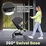 Lightweight Travel Stroller - Aluminum Foldable Stroller for Toddlers 0-4 with 360° Rotating Seat, 3-Way Adjustable Backrest - Compact Strollers for Travel, Airplane Strollers for Baby & Infant - Image 4