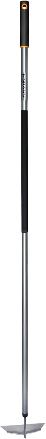 FISKARS Azada de jardín ergonómica, Longitud: 155 cm, Ancho: 18.5 cm, Cuchilla de Acero/Mango de Aluminio, Negro/Gris, 1000675