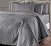 Brielle Home Stream Textured Decorative Quilt/Blanket and Pillow Sham Set, King, Grey