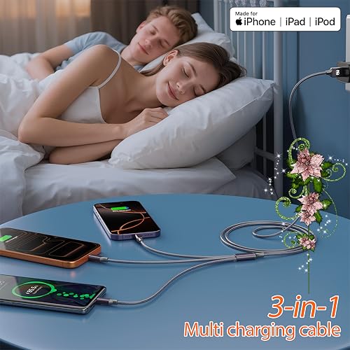 Multi Charging Cable (4ft 2Pack),3 in 1 USB Charging Cable - image 5