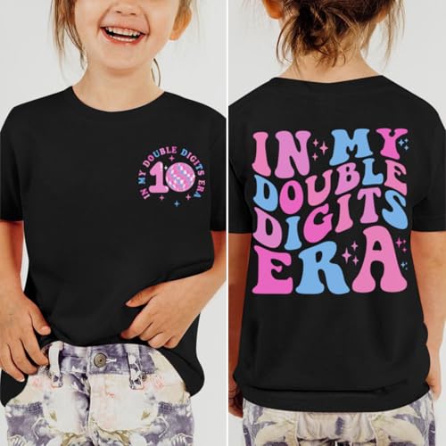 in My Double Digits Era Shirt for Girls 10th Cute 10 Year Old Girl Happy Birthday Shirts Gifts Short Sleeve Tops2