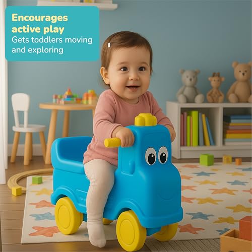 Image of Lifelong Cuppy Toony Truck Push Car Truck Rideon for Kids 1-4 Yrs|BIS Certified,Non Electrical Push Ride for Toddlers|No Assembly Required, Smooth Wheels&Easy-Grip for Indoor Outdoor,Plastic (LLCTT01)