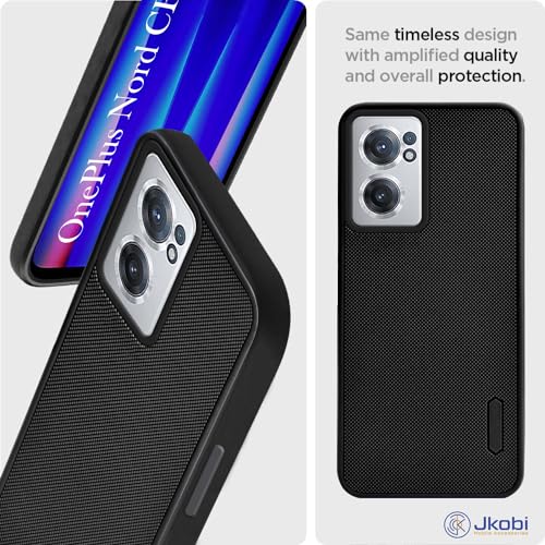 Image of Jkobi Back Cover Case for Oneplus Nord CE 2 5G (Textured Grip Design | Camera Protection | Slim and Light Weight | Soft Touch and Feel | Black)