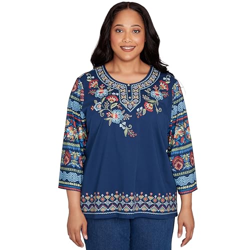 Alfred Dunner Sunset Canyon Floral Embroidery with Print Sleeve