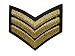 Gold SERGEANT STRIPES Iron On Patch * Lot of 2 pieces * Fabric Motif Applique Military Army Rank Decal 2.6 x 2.1 inches (6.5 x 5.5 cm)