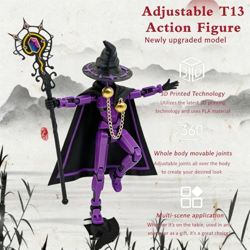 Image of Dummy 13 Action Figure, Purple Robot Toy with Articulated Joints, 3D Printed Desktop Decoration for Collectors, Creative Pose Arrangement and Gift Presentation Scenes