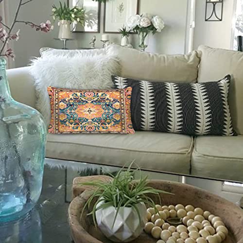 Snycler 2Pcs Cute Tribal Tapestry Hues Hidden Zipper Home Sofa Decorative Boho Throw Pillow Cover Cushion Case Rectangle 12X20 Inch Design Printed Pillowcase #TOP5