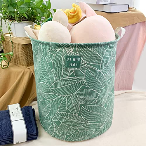 Mziart M23HK-LBK-001-LEAF Large Foldable Laundry Basket Organizer, Collapsible Laundry Hamper Fabric Clothes Toy Storage Basket Nursery Hamper Storage Bin thumb #4