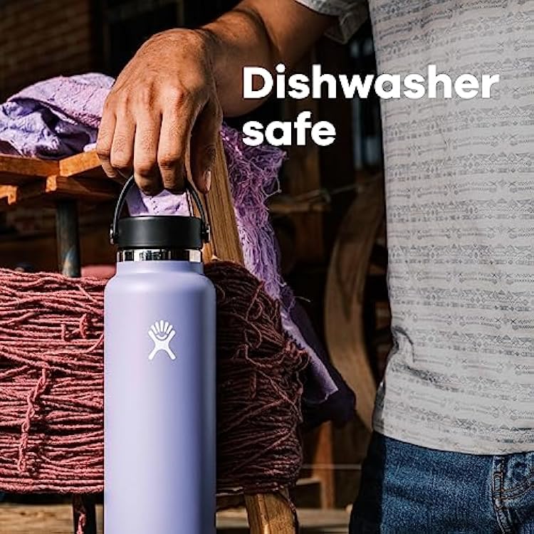 Hydro Flask Water Bottle - Insulated Stainless Steel - Wide Mouth Flex Lid, Non Spill, Leakproof and Refillable in 20 Oz Agave