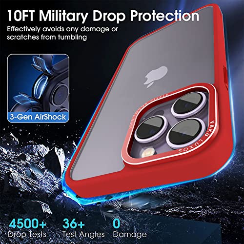 Image of eller sante Trans Armor for iPhone 14 Pro Case Cover, 6 Feet Drop, Metal Ring Camera Protection, Shockproof, Scratch Resistant, Slim, Compatible with iPhone 14 Pro Back Cover - Red