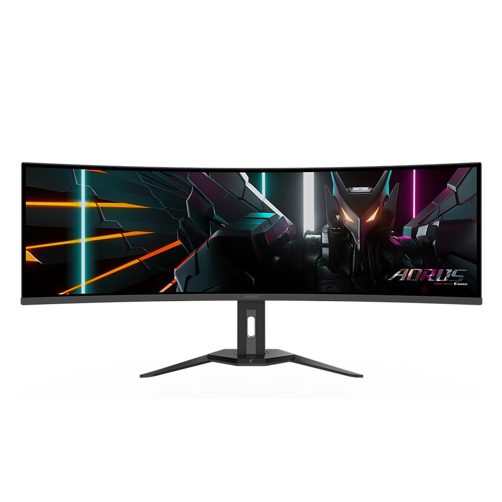GIGABYTE AORUS CO49DQ 49 Inches OLED (Curve), 5120 X 1440 (DQHD), 144Hz, 0.03 Ms (GTG), Freesync Premium Pro, 1000 Nits (Typ, HDR APL 3%), HDR True Black 400