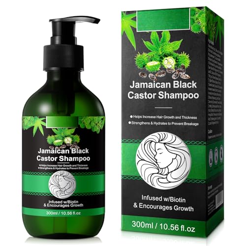 Tudiqe Jamaican Black Castor Oil Shampoo for Hair Growth, Strengthen & Restore, Growth Jamaican Black Castor Shampoo for Women Hair Loss, With Rosemary, Biotin, Coconut Oil, 10.56 fl.oz