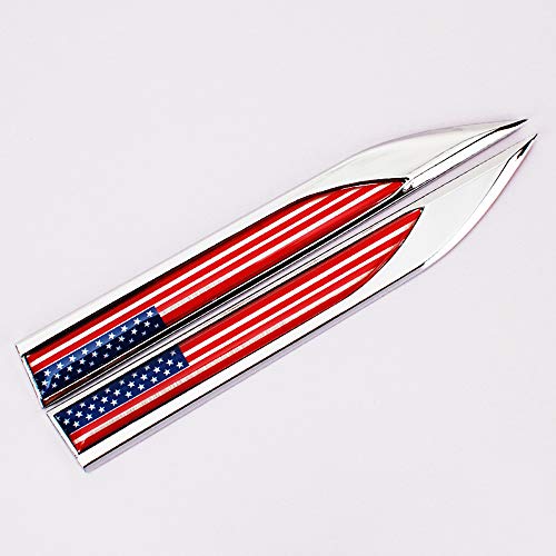 Topond 2Pcs Universal Metal Knife Dagger-Shaped American United States Usa Flag Car Stickers Decal For Car Front Fender Badge Emblem Door Window Side Skirts Trunk Tailgate #TOP1