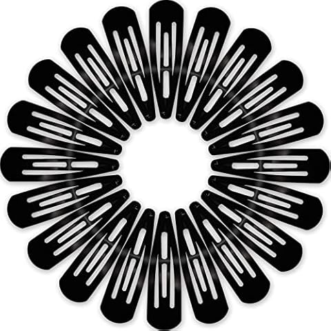 ExceLife 3.1 Inch Large Metal Snap Hair Clips, 20 Pcs No Slip Metal Jumbo Hair Clip Hair Pins Craft DIY Accessories for Girls Women, 8cm, Black Cover