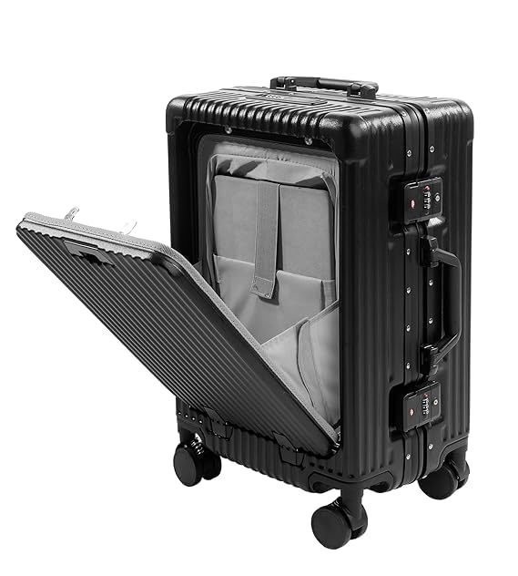 Quest - Premium Zipless Aluminium Frame pc Cabin Small Trolley Bag 20 inch Laptop Compartment TSA Lock USB Charging Port Mobile & Cup Holder 8 noiseless 360 Degree Rotating Wheels-image-16