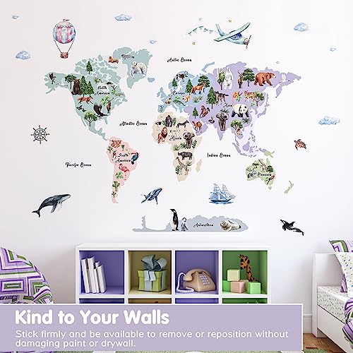 Vinilos Decorativos Mapa Animal para Niños 3 Hojas miniatura 6