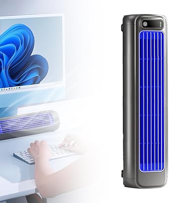 2026 New Summer Cooling Ace Portable Air Conditioner, Mini Cooling Fan with 3 Speeds & LED Touch Screen, USB Charging Tower Fan for Bedroom Office Home Kitchen Grey