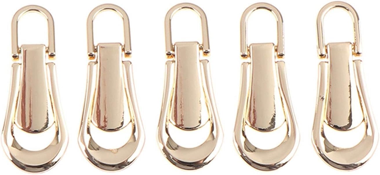 Zipper Pull, 3# 5# 5PCS Metal Zip Puller Detachable Zipper Repair Kits DIY Craft Quilting Clothing Bags(GD3)