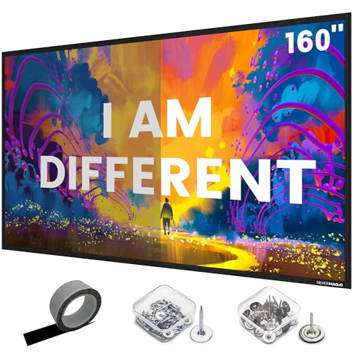 ALR Projector Screen Material for Standard Throw- for DIY Frame or Wall Mounted - High Contrast 70% ALR High Brightness 2.7X Gain - 160 inch 2.35:1 Gray Screen - by SilverMagic