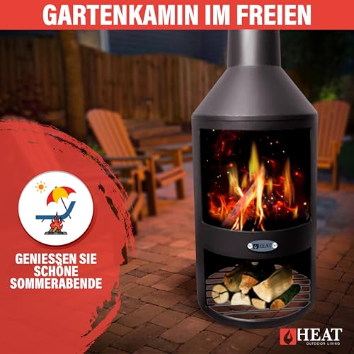 HEAT Outdoor Living Larvik- Feuerkorb für den Garten- Feuertonne & Feuerstelle aus Stabilem Stahl- Auf Beinen für Entspannte Abende-6