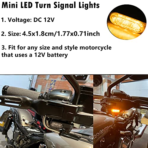 Motorcycle Turn Signal Mini Led Light Flashing Indicator Blinker Brake Clutch Marker Light Lever Flasher Bike Rear Lamp Amber Light For Scooter Cafe Racer #TOP2