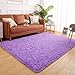 YJ.GWL Soft Shaggy Purple Area Rugs for Girls Bedroom Kids Room Children Playroom Non-Slip Baby Nursery Carpets Home Decor 4 x 5.3 Feet