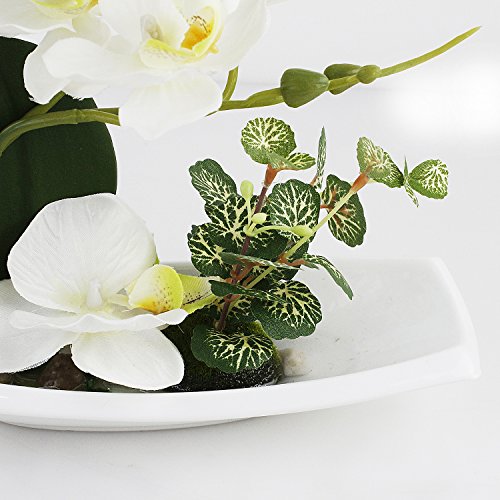 Livilan Artificial Orchids Faux Orchid White Orchid Arrangements For Kitchen Table Centerpiece Silk Fake Flowers For Decoration Home Decor Office Wedding Vivid #TOP4