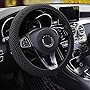 Elastic Stretch Car Steering Wheel Cover, Universal 15 inch, Warm in Winter and Cool in Summer, Microfiber Breathable Ice Silk, Anti-Slip, Odorless, Black