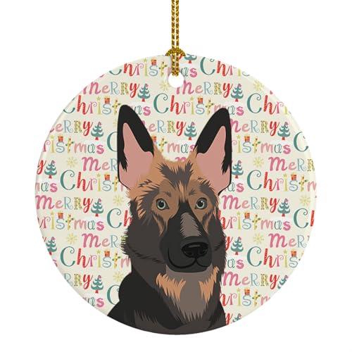 Caroline's Treasures German Shepherd Puppy Christmas Ceramic Ornament Christmas Tree