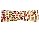 ABAKUHAUS Tiki Bar Halstuch Bandana Kopftuch, Sechziger-Retro Inspired Hawaii-Party Glückliches Tiki Muster Bunte, Elastisch und Angenehme alltags accessories, Mehrfarbig