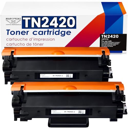 TN2420 Toner Compatible con Brother MFC-L2710DW L2750DW L2710DN L2730DW HL-L2310D L2350DW DCP-L2510D L2530DW L2550DN - Pack de 2 Unidades Negro