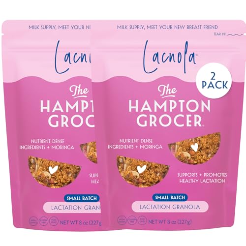 Image of The Hampton Grocer Lacnola Lactation Granola, 2 pack - Healthy Granola for Breastfeeding Moms to Increase Milk Supply | Made from a Galactagogue Superfood Blend with Oats, Flax, Moringa, Almonds, Pumpkin Seeds & Coconut | Lactation Support, Lactation Snacks, Breastmilk Boosting, Breastfeeding Snacks