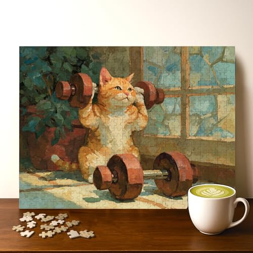 Casse-tête bois Chat gym 500 pièces, 20 x 15 po