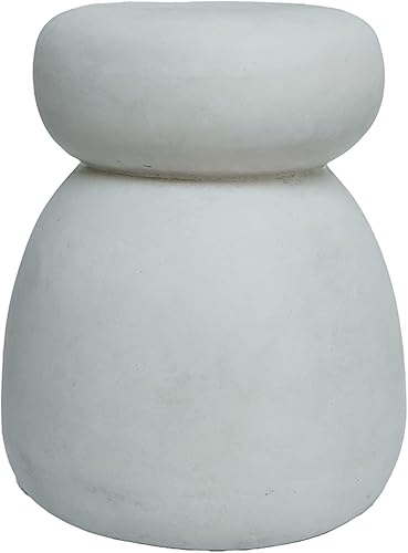 Mecedora mecedora FCT53 - Mesa auxiliar moderna y ligera de hormigón diseñada con arte - Fácil de limpiar - Tamaño 14.10 x 14.90 x 18.50 pulgadas