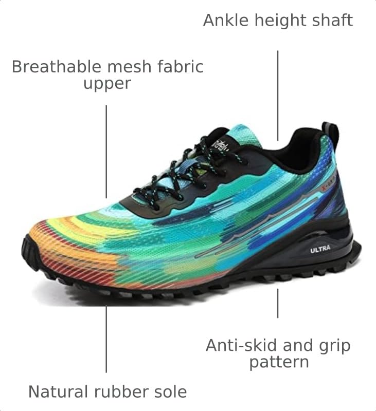 Image of ikunka Men's Fashion Sneakers Lightweight Breathable Walking Shoes Tennis Cross Training Shoe Non Slip Trail Running Shoes