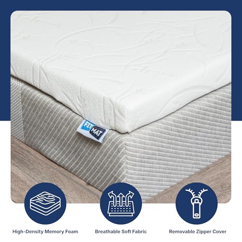 Image of FITMAT Orthopedic Memory Foam Mattress Topper (48 inchx75 inchx2 inch) | High-Density Foam for Back Support | Super Soft & Comfortable Mattress Layer