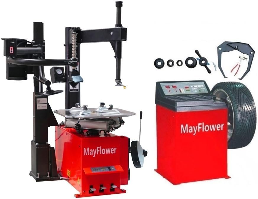 MAYFLOWER - 3.0 HP Automatic Tire Changer Wheel Balancer Combo 980 800 with 300 Assist Arm