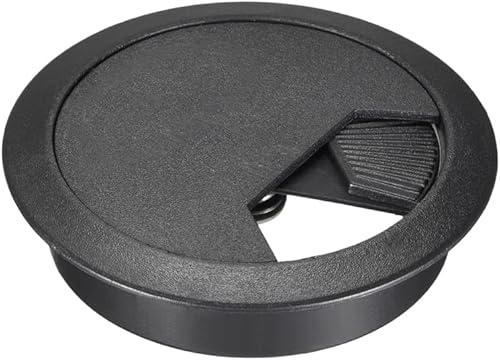 uxcell Cubierta para agujero para cable, 2-38 pulgadas de plástico para escritorio, ojales para oficina, PC, organizador de cables, 20 unidades,