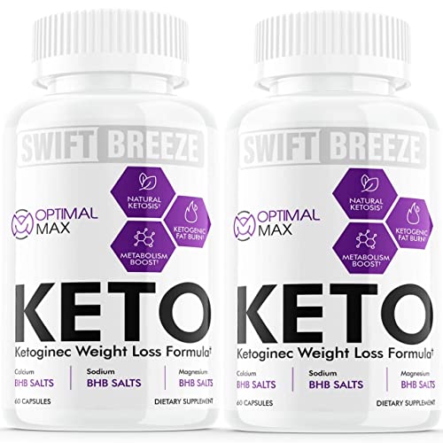 (2 Pack) Optimal Max Keto Shark Pills Tank Keto Optimal Diet Advanced Weight Loss Management Ketosis BHB Formula (120 Capsules)