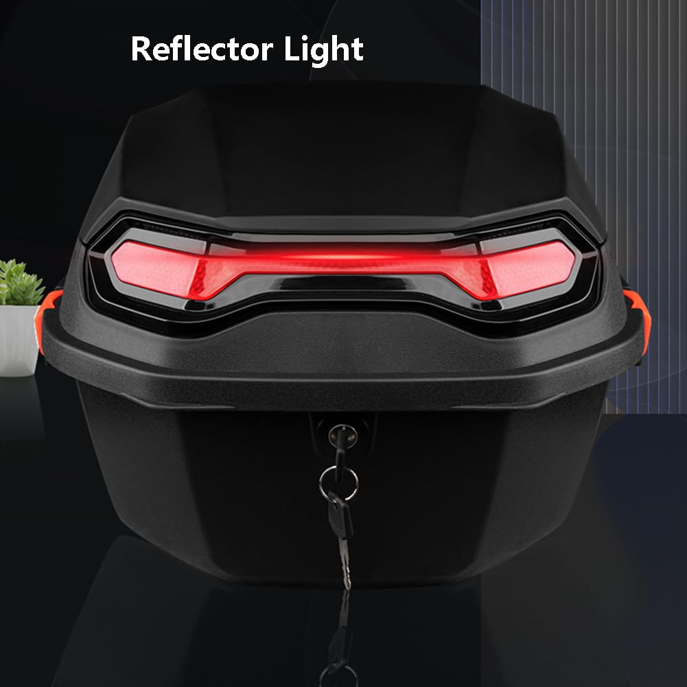 AVIITI Motorcycle ABS Top Box, Universal Scooter/Motorbike Luggage Helmet Storage Topcase, with Reflector and Mounting Hardware,Green,41x41x29cm