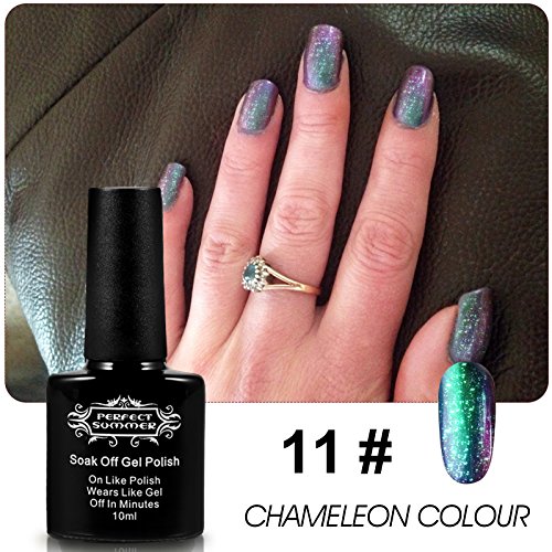 Perfect Summer Chameleon Colour Gel Nail Polish Soak Off UV LED Glitter Nail Lacquers Shiny Decoration #11