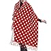 MISTHO Red And White Polka Dot Scarf Super Soft Long Large Warm With Tassel Gifts