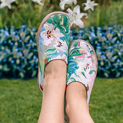 Image of UIN Women's Slip On Shoes Colorful Comfortable Lightweight Art Travel Sneakers Casual Floral Stylish Everyday Loafers