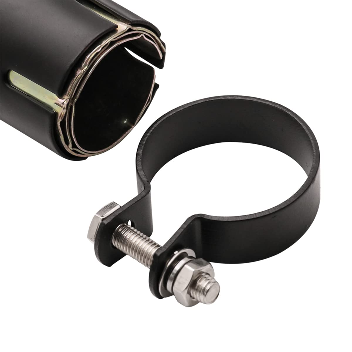 Scarico Moto Universale Slip-On - Ingresso 1.5-2 Pollici - Per Dirt Bike, Street Bike E Scooter - Nero