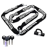 AKM バイクロック【高い耐切断性】極太チェーンロック φ(直径)10mm×3000mm U字ロック付き 自転車原付オートバイク