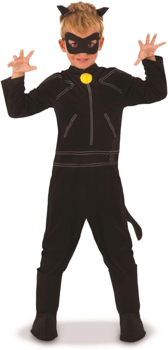 Rubie's Official Miraculous Ladybug, Cat Noir Childs Costume and Eye mask, Superhero